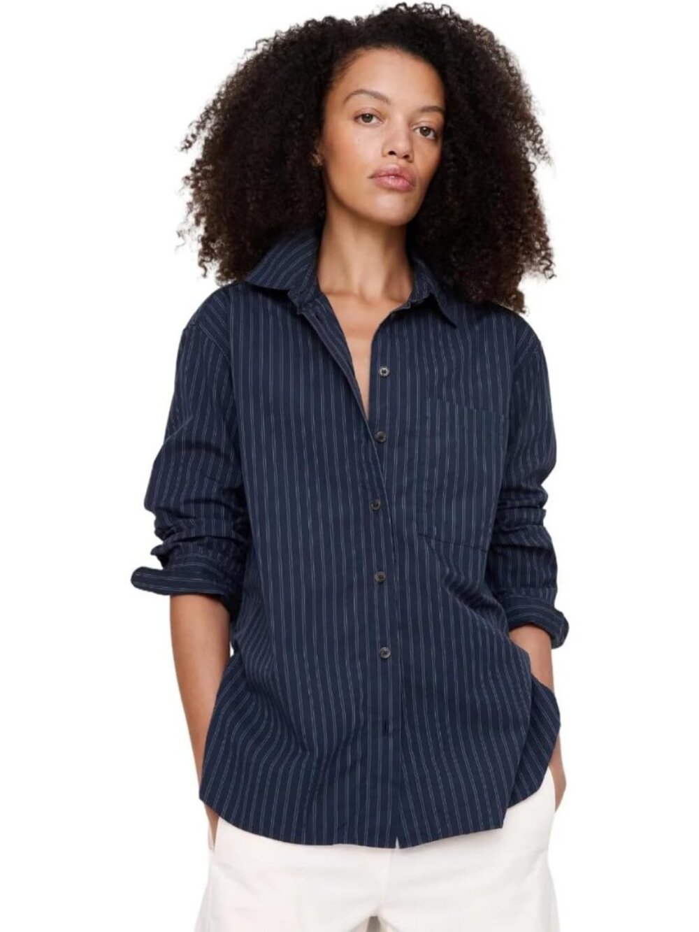 Oversized Cotton Poplin Shirt for Women - Stylish & Comfortable Casual Top